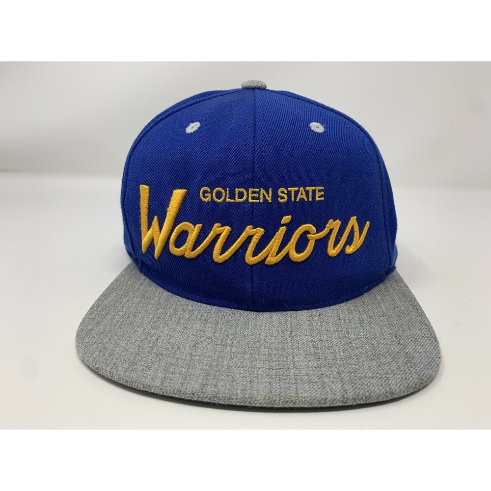 Mitchell & Ness Golden State Warriors Logo Blue/Grey Snapback Hat Cap One Size